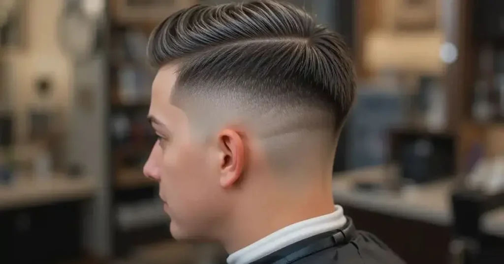 Low Fade Taper with Slick Back