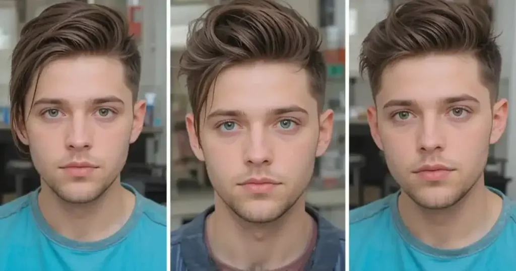 Side Swept Short Hair with A Low Taper